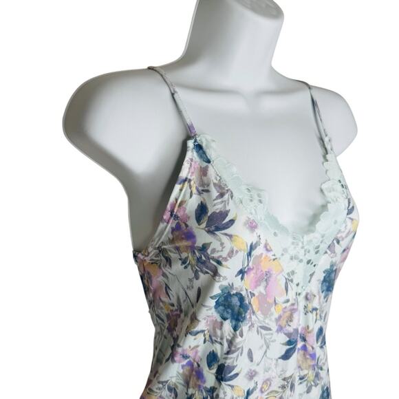 NWT Jessica Simpson Chemise M Sleepwear Lounge Blue Lace Adjustable Straps - Picture 2 of 11